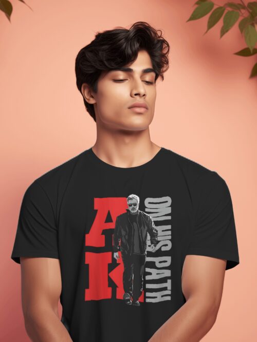 Thala Ajith Black T-Shirt – Inspired by Vidaa Muyarchi