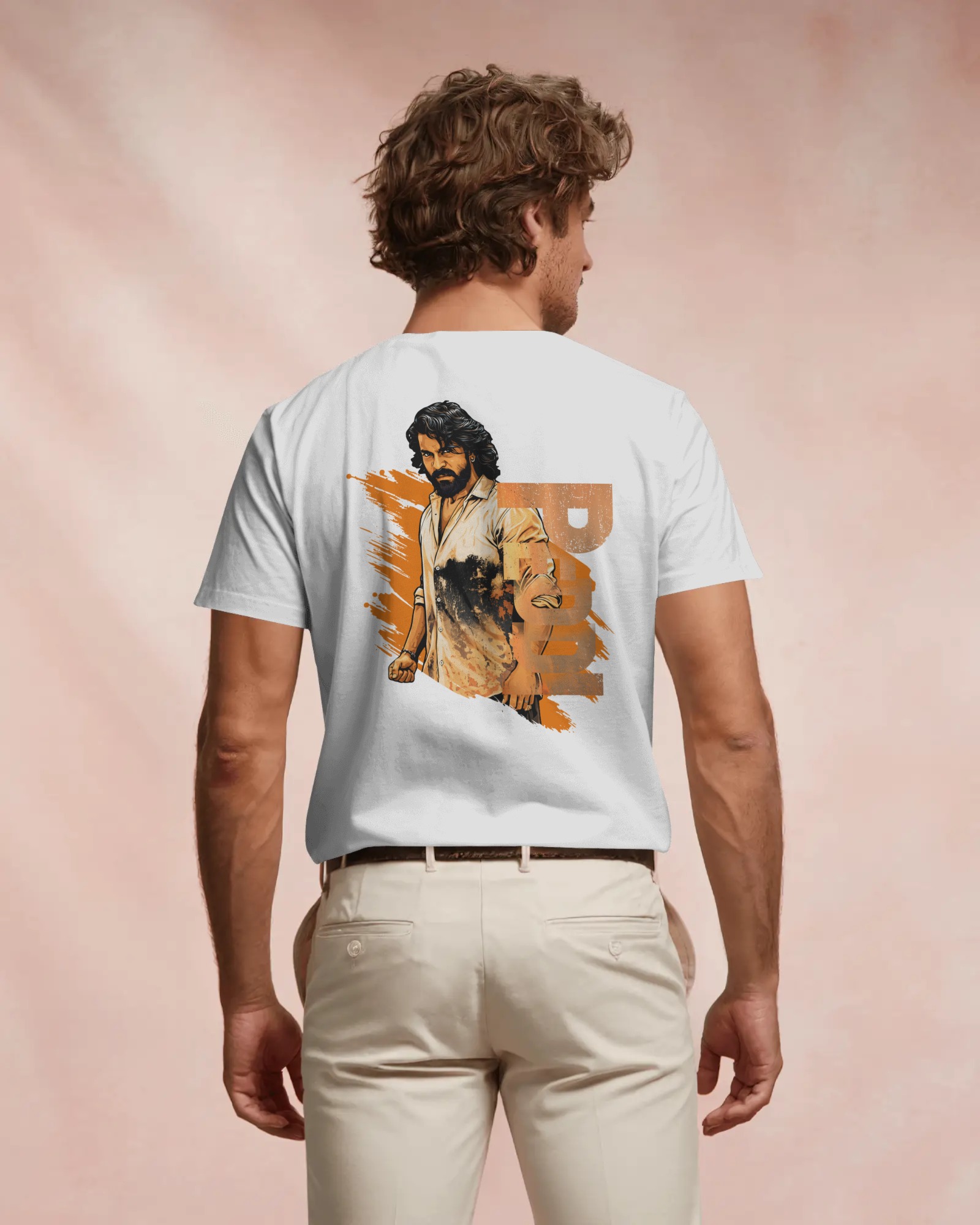 Peddi Telugu logo minimal front white t shirt Ram Charan fan tshirt